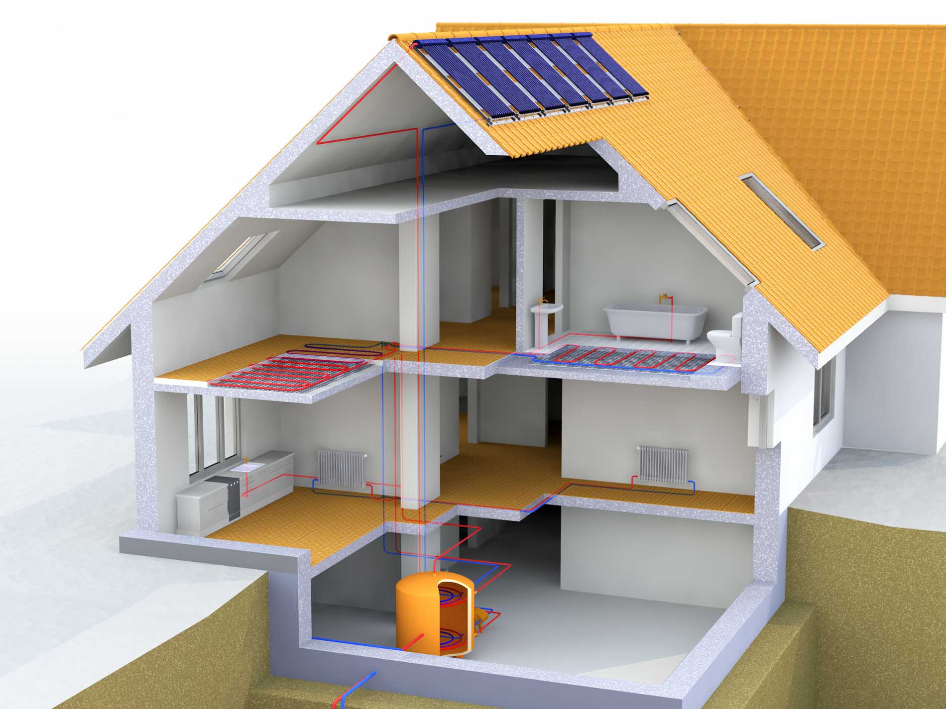 Alternative,Heated,House,With,Solar,Panels,,Heating,Systems,,Solar,Panels Alternative,Heated,House,With,Solar,Panels,,Heating,Systems,,Solar,Panels